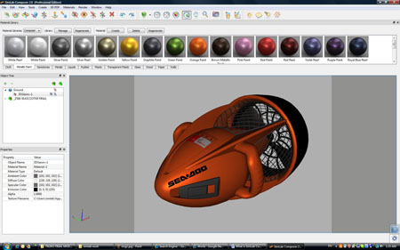 Simlab Composer contains comprehensive realistic material library