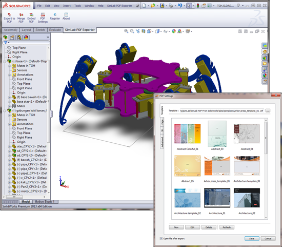 SimLab PDF Exporter for SolidWorks x64 screenshot