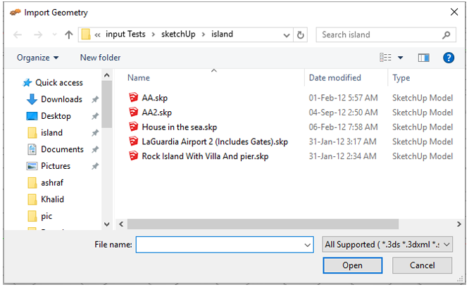 Import Export Menu