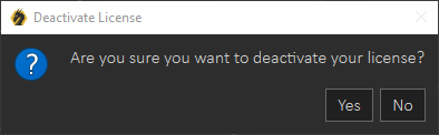 Click Yes then ok, now the user can successfully move his license to another machine or deactivate it.