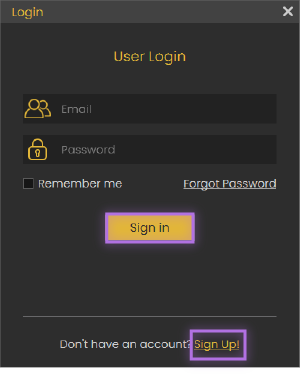 Create an account or sign in for existing one