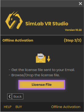 A license file will be received, download it, then click on the License File button to get your professorial license ready.