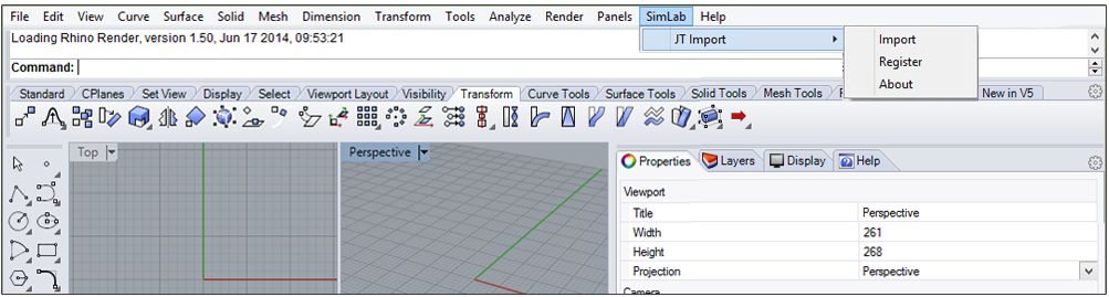 Simlab 3D Plugins - JT Importer for Rhino