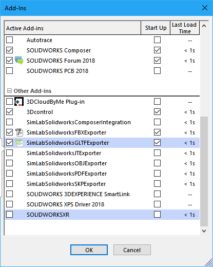 Simlab 3D Plugins - Gltf exporter for SolidWorks