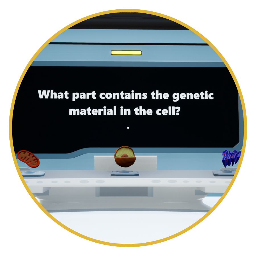 Experience an immersive and engaging trivia game meticulously designed to challenge students' knowledge of the human cell and its components
