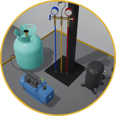 Learn to add refrigerant in VRconnect gauges, regulate pressure, and master the skill for real-world applications