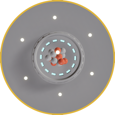 In the VR experience, users explore atomic basics: weight, number, charge, orbits, and the atom's general definition, fostering interactive learning