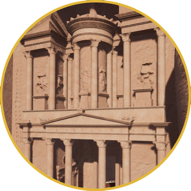Explore Petra's Treasury in VR, gaining insights into its history and cultural significance, providing a brief yet immersive encounter with this iconic wonder.