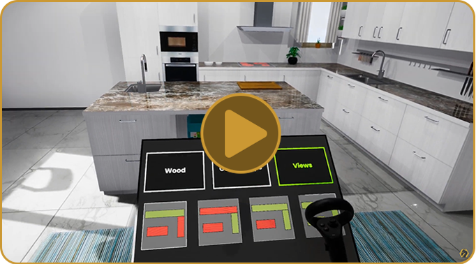 Customize layouts, materials, and finishes in real-time. Experiment with endless  options to create the perfect kitchen in this interactive experience.