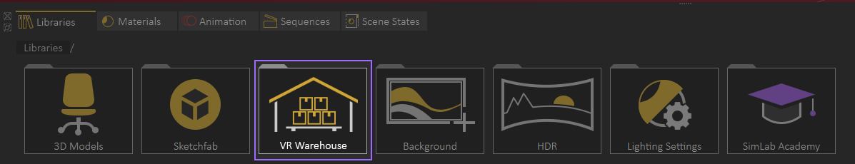 Virtual Reality warehouse accessing