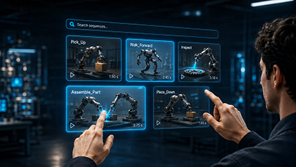 Animation sequences management selecting and searching clips in SimLab Composer 16