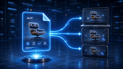 Interactive glTF export preserving actions in SimLab Composer 16