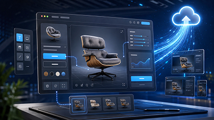 Interactive WebGL Designer publishing browser experiences from SimLab Composer 16