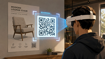 VR runtime QR code interactivity triggering actions in SimLab Composer 16